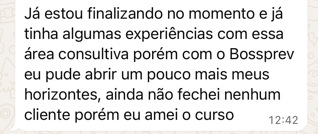 Depoimento de aluna do Operação Análise Previdenciária